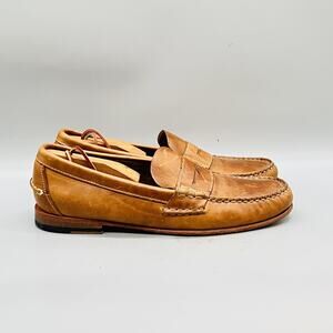 Sebago Shoes Men 9 Brown Leather Genuine Handsewn Penny Loafers Casual Comfort